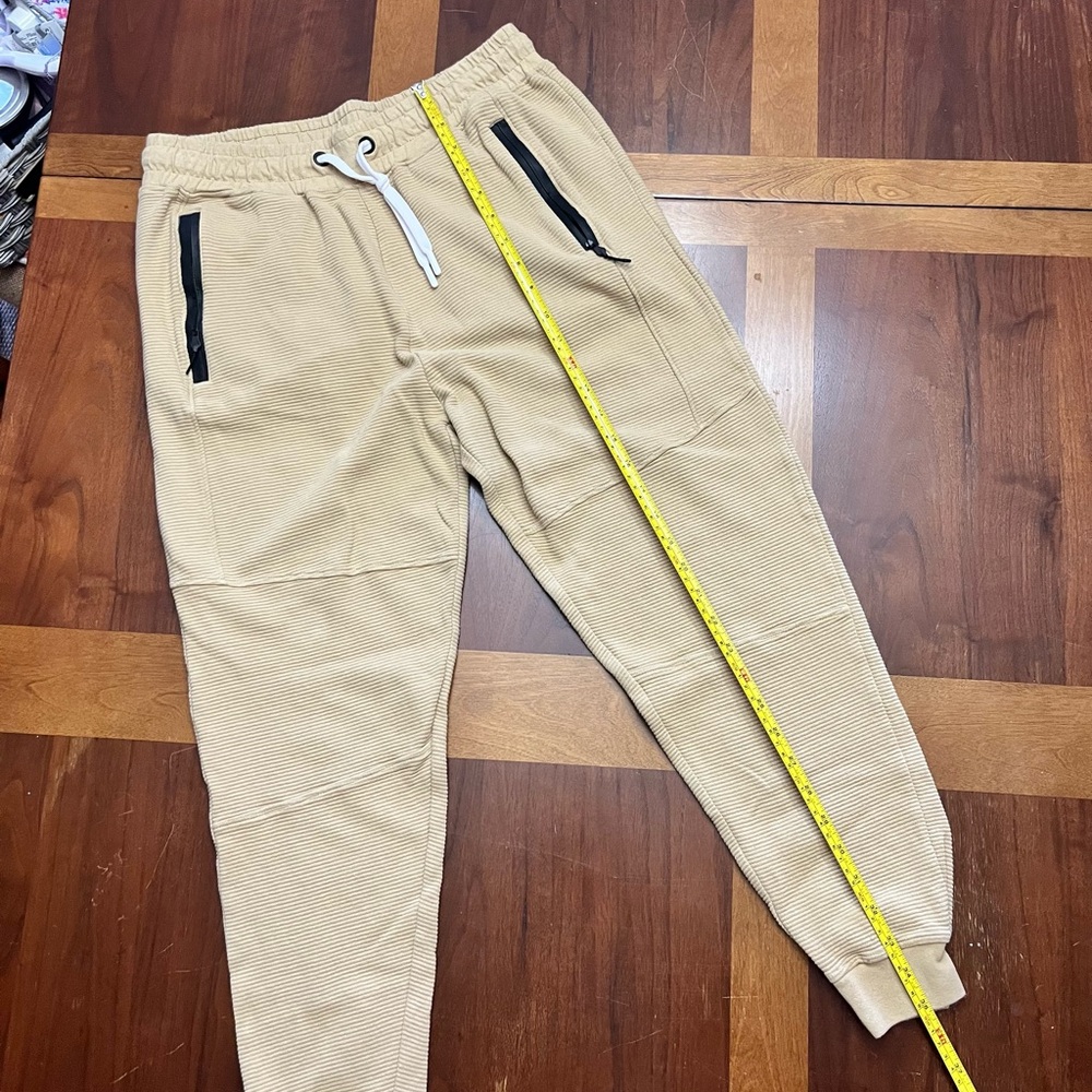 SVRN Code Beige Ribbed Joggers Size Boys Large - Picture 7 of 9
